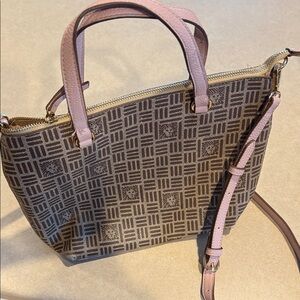 Anne Klein Geometric Brown and Pink Satchel